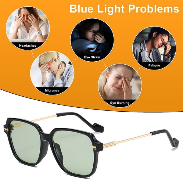 Trendiga mode fyrkantiga glasögon anti-blå ljus vanligt platt