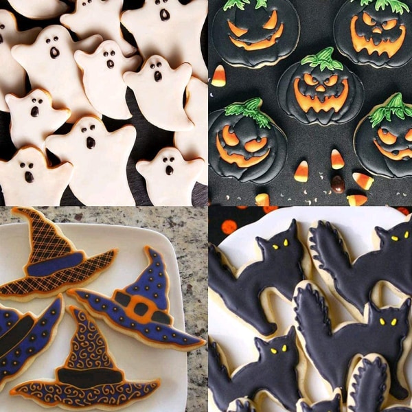 7-delars Halloween-kakformar i rostfritt stål för bakning