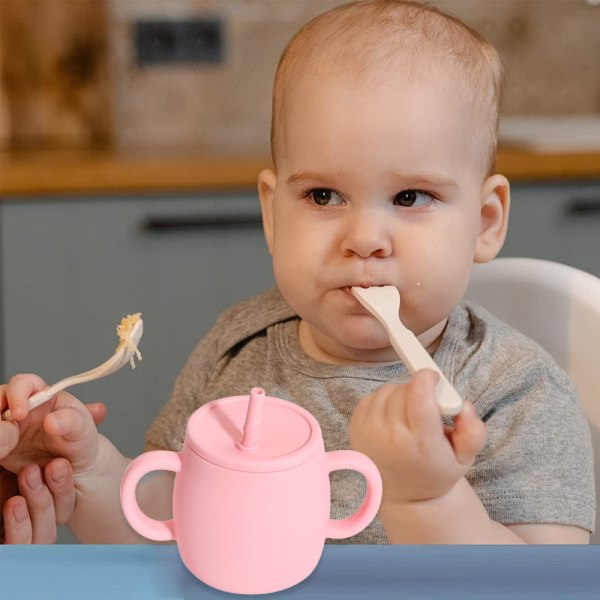 Silikon Baby Träningskopp Splittersäkra Sippy Cups för toddler med style 1