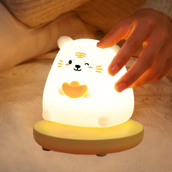 Silikon nattlampa, USB uppladdningsbart sött husdjursbord vid sängen