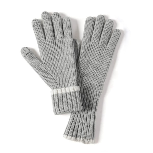 Vinterhandskar för kvinnor, varm ullstickad Stretch Fingerless