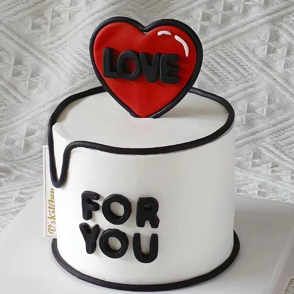 4Set Cake Topper Heart Cake Topper för jubileum, födelsedag,