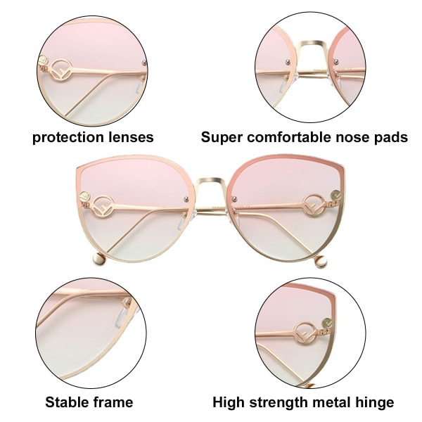 Cat eye solglasögon mode stor ram enkel personlighet