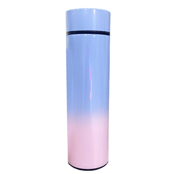 Vattenflaska med LED-temperaturdisplay, dubbelväggig dammsugare upper blue and lower pink