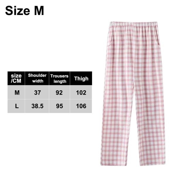 Pyjamasbyxor i bomull för kvinnor med fickor. Bekväm Casual för kvinnor