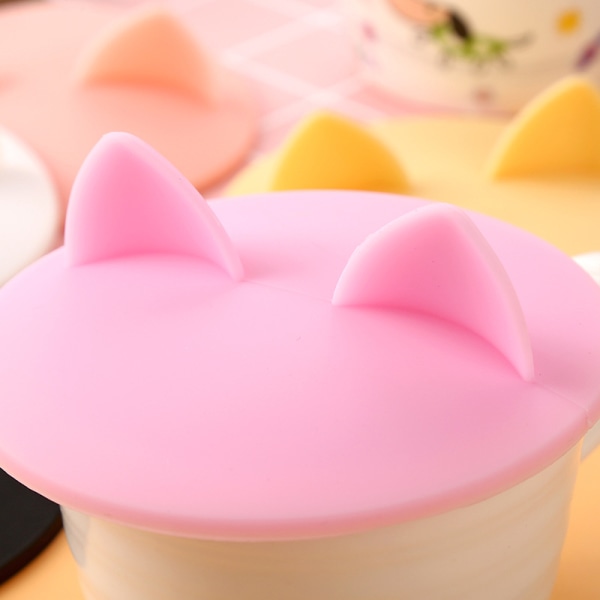 6st Ljuvligt Anti-damm Silikon Katt Öronformade Cover Leakpro Pink