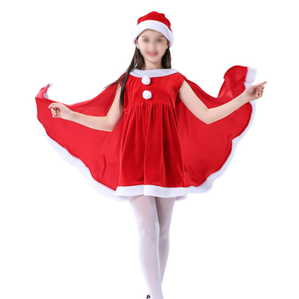 Julkappa med hatt, flickors kostym julklänning outfit,