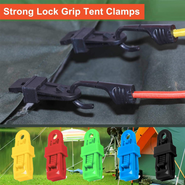 10 Styck Heavy Duty Tarp Clips, Multi-Purpose Markis Clamps Set