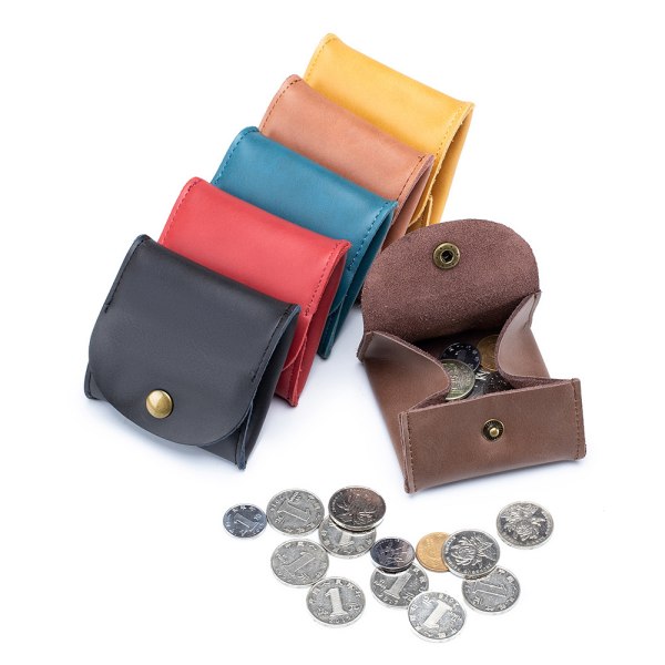 Mini hörlursväska i kohud, myntväska, liten väska i läder