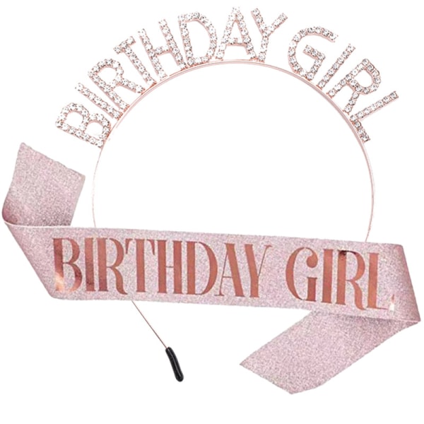 Födelsedag för kvinnor, födelsedagsflickbåge och födelsedagstiara
