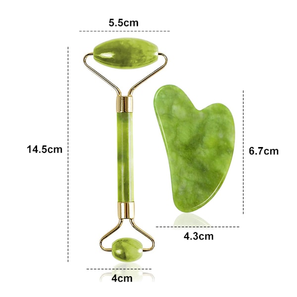 Gua Sha & Massage Stick Jade Natural Crystal Självvårdspresenter