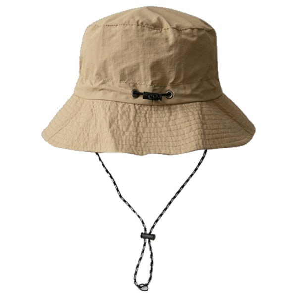 Bred brättad vikbar Sun Bucket Hat, Summer String Hat Cap,