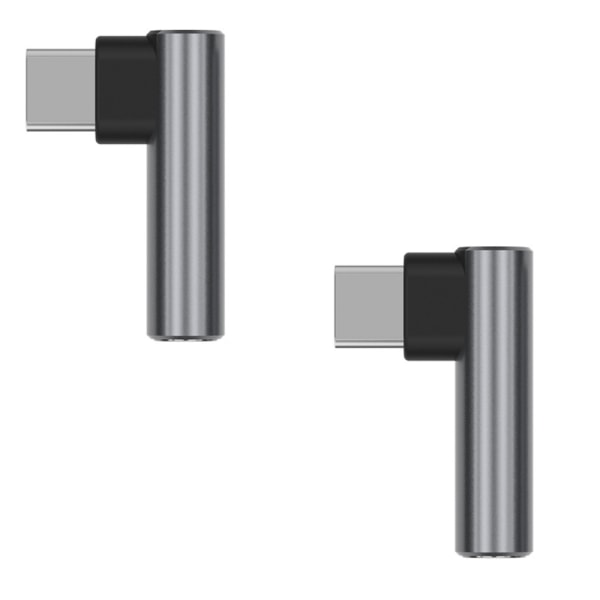 2-pack USB C till 3,5 mm Audio Hörlursadapter, Typ C till Aux grey