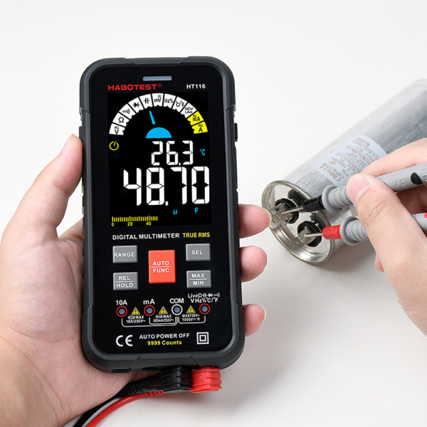 Digital multimeter med 10000 räkningar, KAIWEETS KM601 intelligent strömmätare CAT III 1000V, CAT IV 600V, True RMS Auto-Range, Mäter spänning,