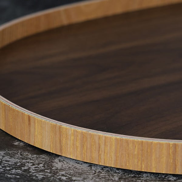 Kreativ oval bricka efterrätt träbricka i trä