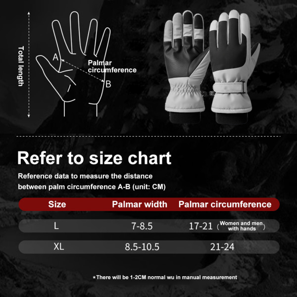 Vinter skidhandskar, vattentäta pekskärmshandskar för snowboard,