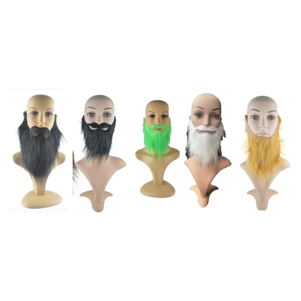 5 stycken Fake Beard Mustascher Jul Halloween Skägg Vuxen