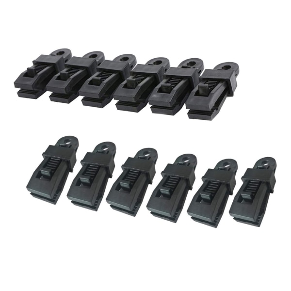 12-pack Clamp Tarp Clips Markis Clamp Set Trap Clips Käft Tält Snaps Galgar Camping Clamp Clips Tält Dra åt Låsgrepp för utomhus Camping Trädgård