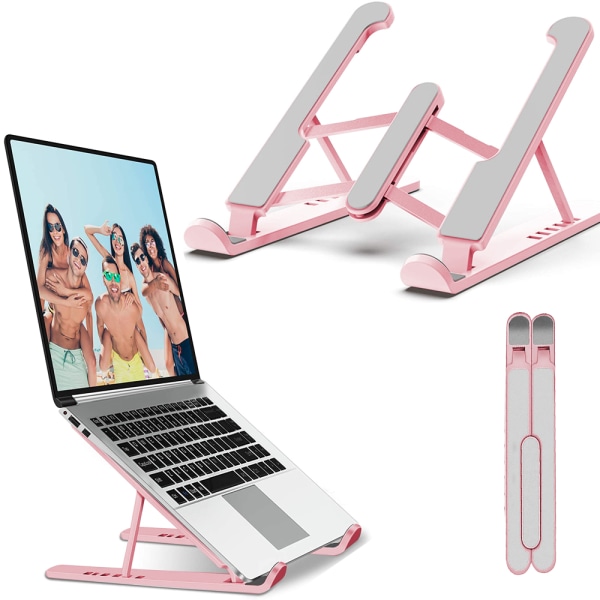 Bärbar stativ, bärbar bärbar datorställning för skrivbord Pink
