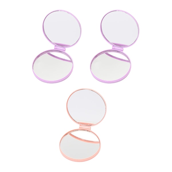 Bärbar plastvikbar cirkulär präglad kosmetisk spegel style4