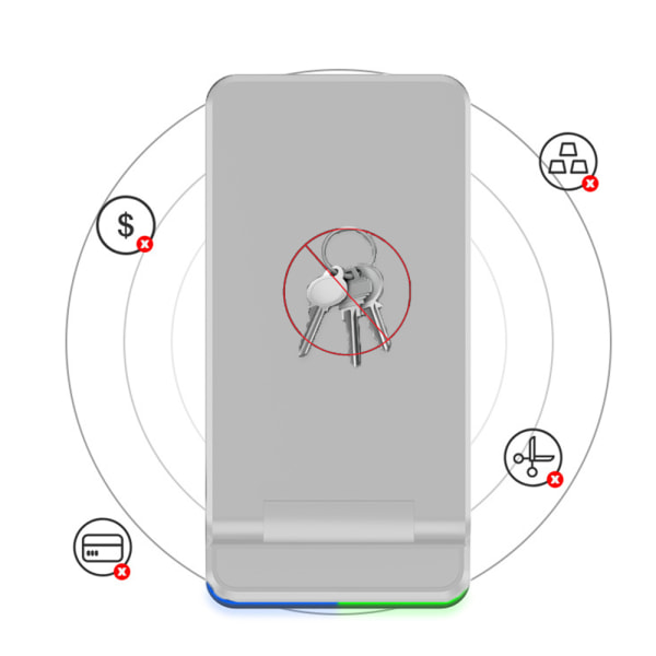 Hopfällbar 3-i-1 trådlös laddare, 15W Qi-certifierad laddning