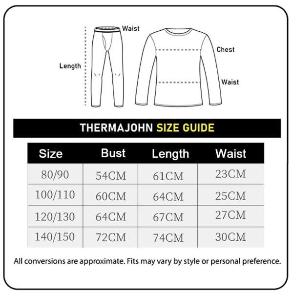 Thermal Underwear For Kids (Thermal Long Johns Set) Skjorta &