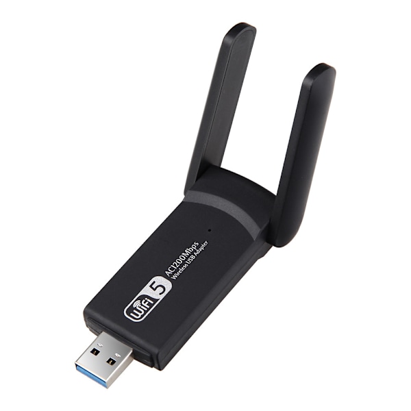 USB WiFi-adapter 1200 Mbps, USB 3.0 WiFi-adapter WiFi för PC-datorer och bärbara datorer med dubbla band 2,4 GHz/300 Mbps