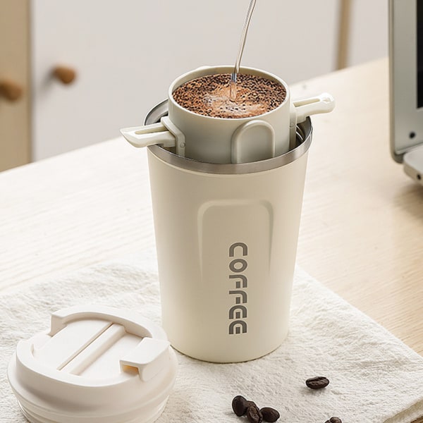 Dubbelväggig isolerad rostfri vakuum kaffe resemugg med White 510ML 58e5 |  White | 510ML | Fyndiq