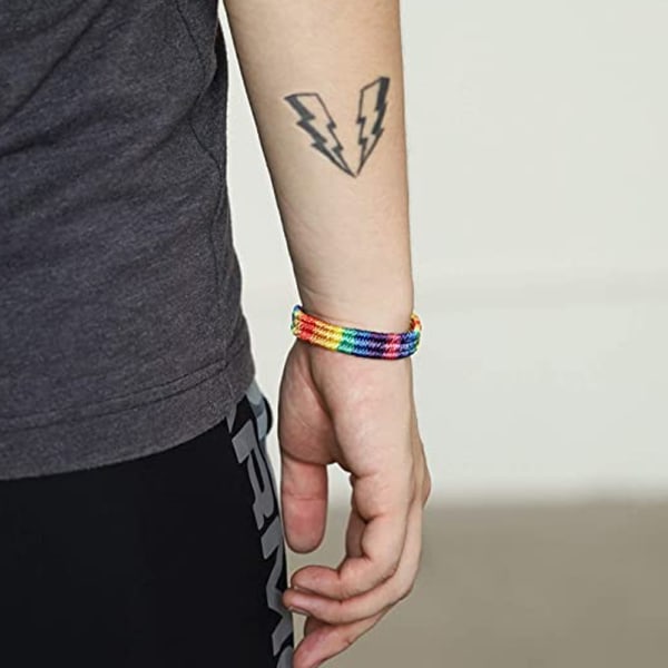 2st Rainbow Pride Armband Handgjorda flätade vänskapssnöre