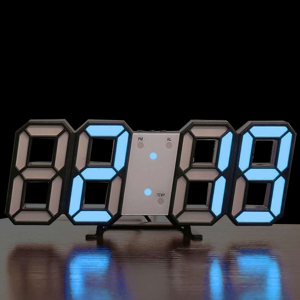 3D LED Digital Väckarklocka Bord Vägg Modern Väckarklocka Multifu