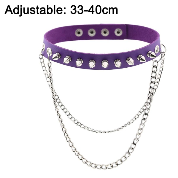 Punk goth metall spik nitar länk läder krage choker