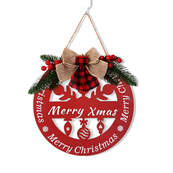Christmas trä hängande ornament, jul väggdekor front letter