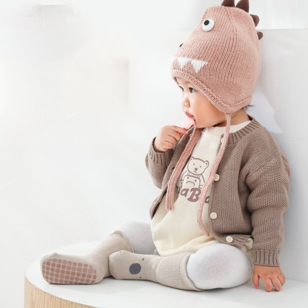 Baby i bomull Nya halkfria strumpor för pojkar och flickor småbarn