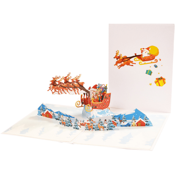 Handgjorda god jul pop up-kort, handgjorda 3D popup