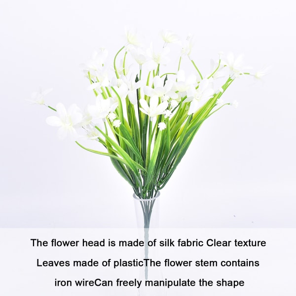 8 buntar konstgjorda blommor utomhus UV-beständiga falska blommor N