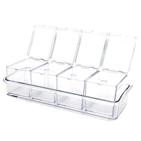 4-delad kökskryddlåda, akrylkryddlåda, transparent sp