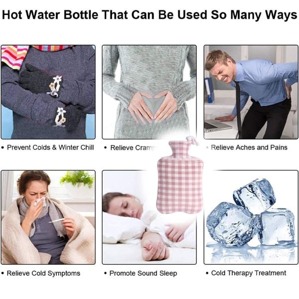 Varmvattenflaska med cover, varmvattenflaskor med mjuk
