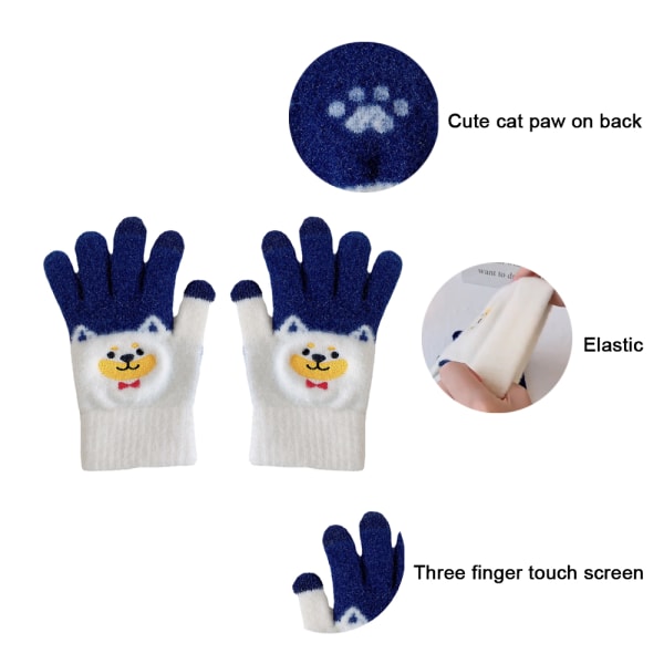 Toddler pojkar och flickor Vinterstickade handskar