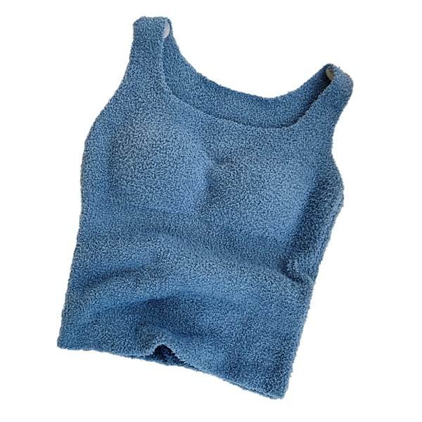 Vinter Dam Fluffy Loungewear Crop Tank Top Plysch thermal