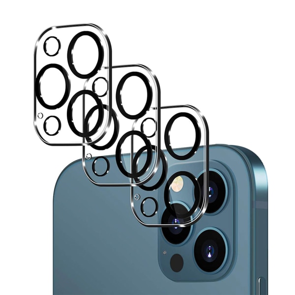 [3-pack] kamera i härdat glas kompatibel med iPhone 12 pro (6,1 tum) 5G-kamera skyddsfilmlins, bakljusfilm [bubbelfri] HD klar film