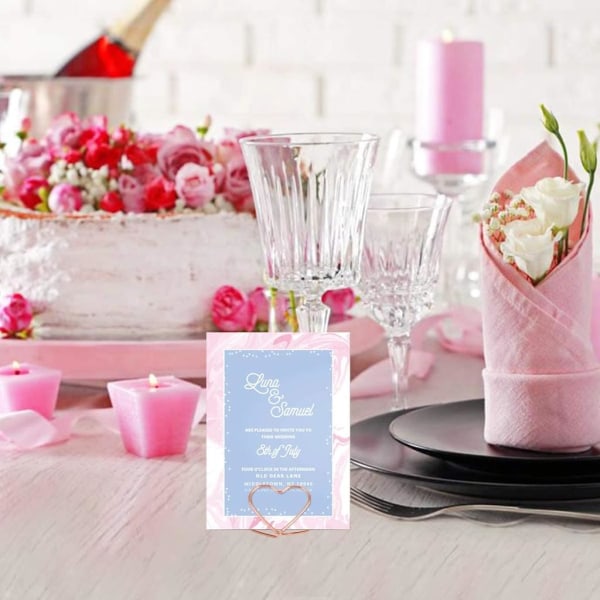 24 st. Bordshållare hjärta roséguld bröllopsdekoration korthållare hjärtan rosa namnkorthållare bordsdekoration roséguld mörkrosa