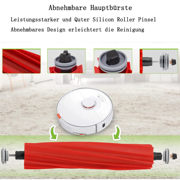 Återfödelsevårdstillbehör reservdelar till Xiaomi Roborock robotdammsugare S7 S7 Plus S7 Maxv Plus Ultra T7s T7 Plus T7S plus huvudborste - borste