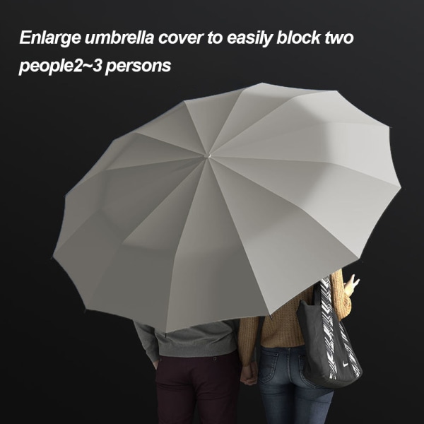 Helautomatiskt tolvbens dubbelt paraply，Repel Umbrella white