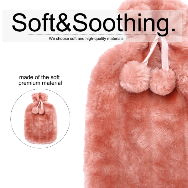 Varmvattenflaska med cover - Klassisk varmvattenpåse för smärta Pink 2L