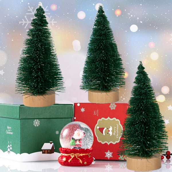 Mini julgranar för juldekoration, 4st konstgjorda green