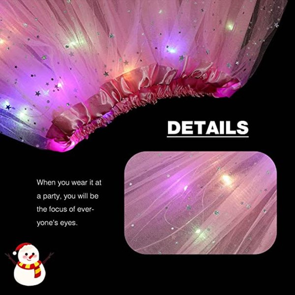 LED-kjolar för flickor Balettdanskjol Light Up Kjolar Sparkly