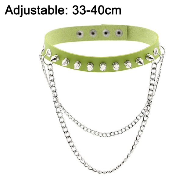 Punk goth metall spik dubbade länk läder krage choker