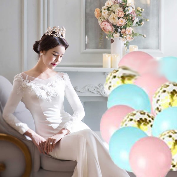 Gradient färgbåge Födelsedagsballonger Dekorationer Rosa och Blå