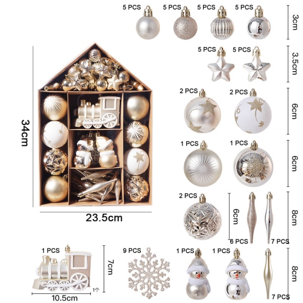 Christmas Ball Ornaments Set Dekorativa Baubles Hängen med