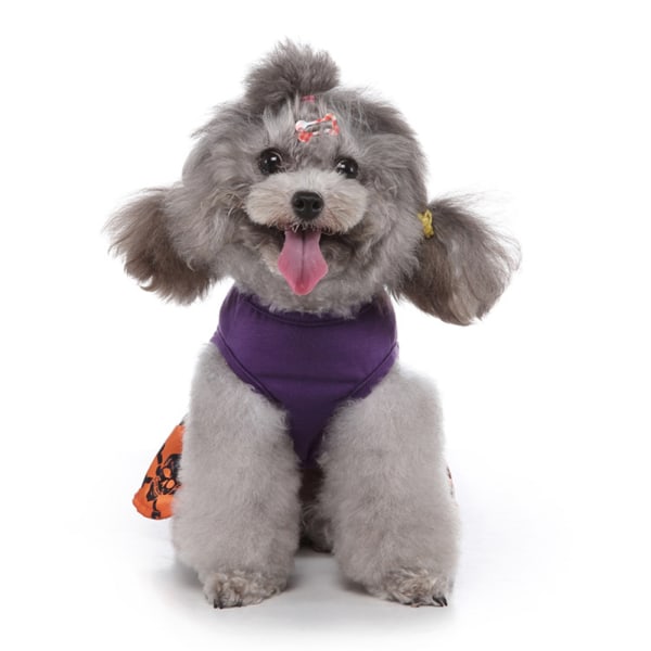 Halloween Hund Kattdräkter Häxskelettklänning, Pet Party